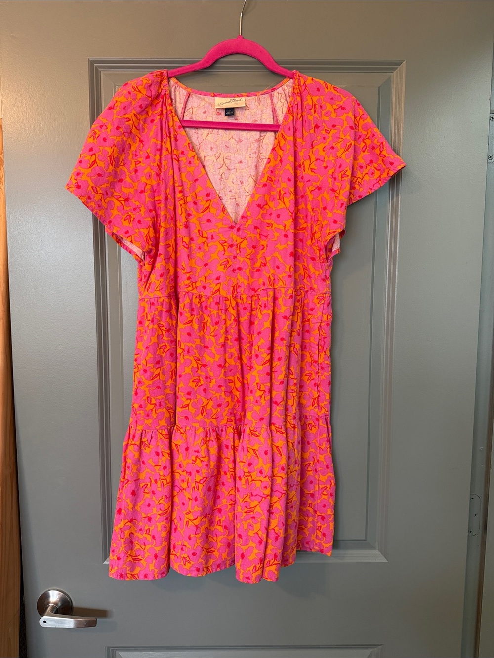 Universal Thread Women's Floral Flutter Short Sleeve Mini Skater Dress.